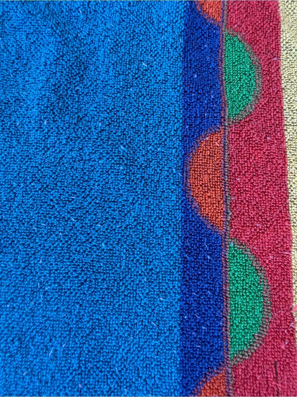 VTG 80s Colorful Beach Towel Bright Tropical Pineapple Sailboat Palm Tree Brazil